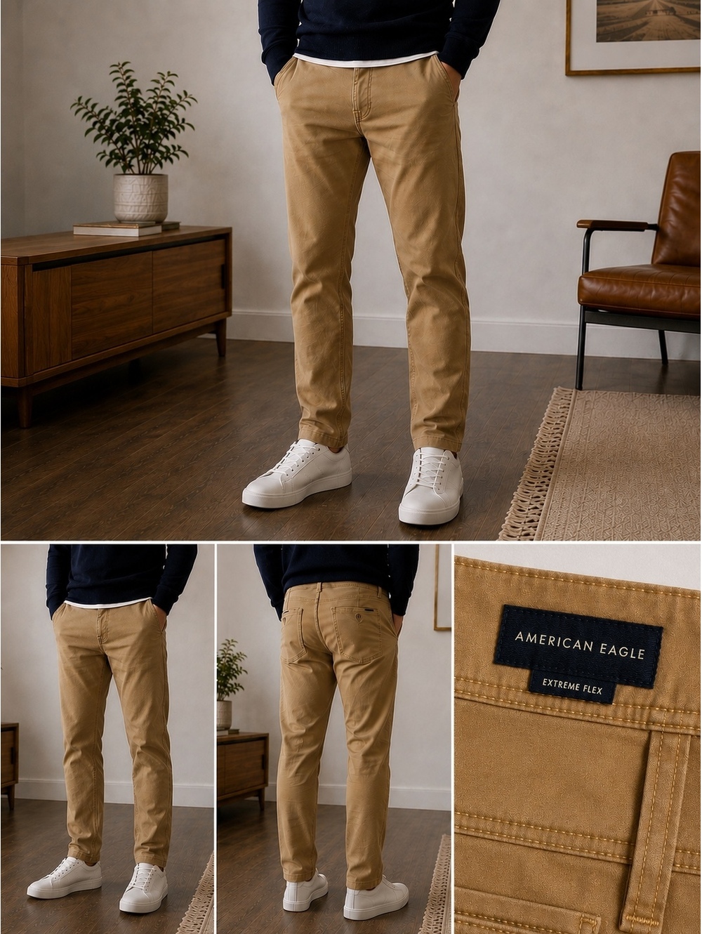 American Eagle Extreme Flex Khaki Pants 34x34 Men's